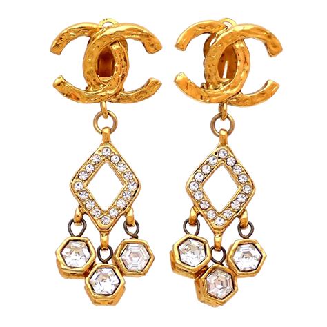 cheap chanel earrings ebay|vintage chanel dangle earrings.